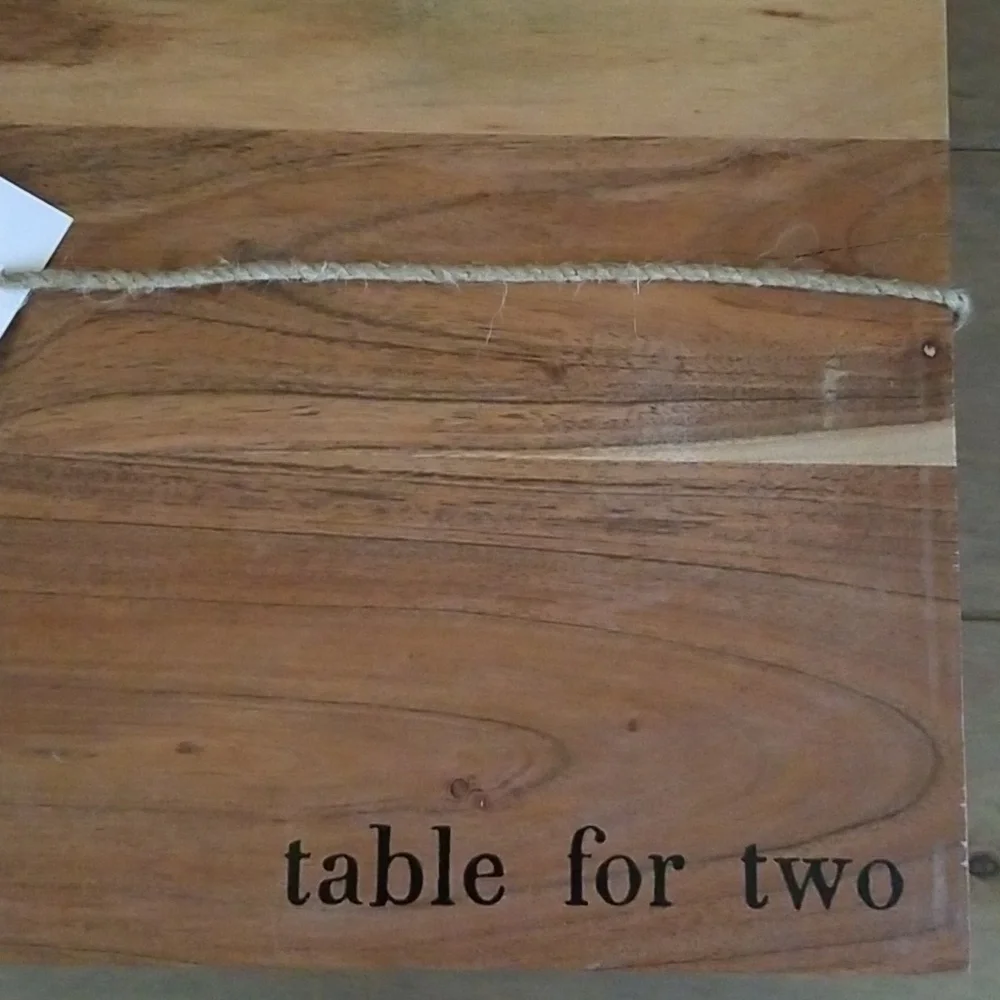Table for Two Wooden Charcuterie Board By Santa Barbara Design Studio